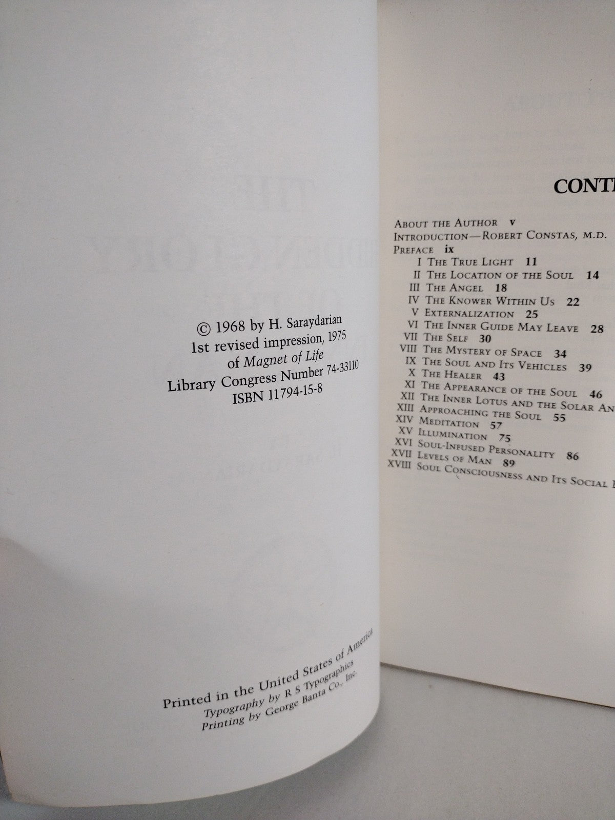 Hidden Glory of Inner Man (1975) H Saraydarian Aquarian Ed. SC Esoteric Occult