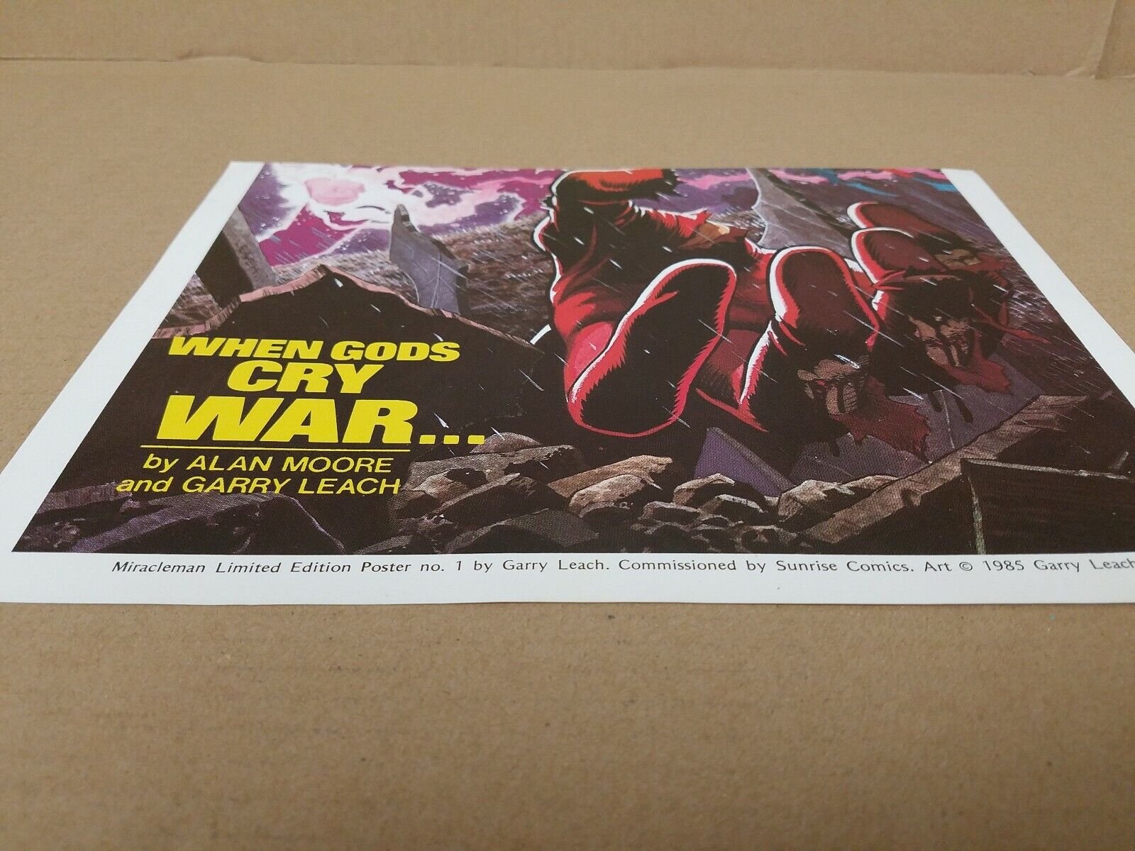 Rare 1985 Miracle Man #2 Limited Edition Poster Garry Leach "When Gods Cry War"