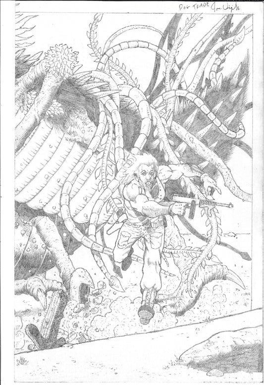 Joe Vigil Original DOG Comic Double Page Pencil Illustration 22 X 17" Signed