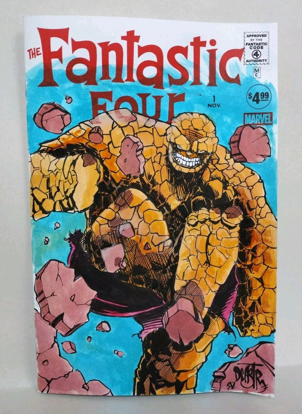 Fantastic Four 1 Marvel Comic 2025 Facsimile Sketch Cover W Original DCastr Art