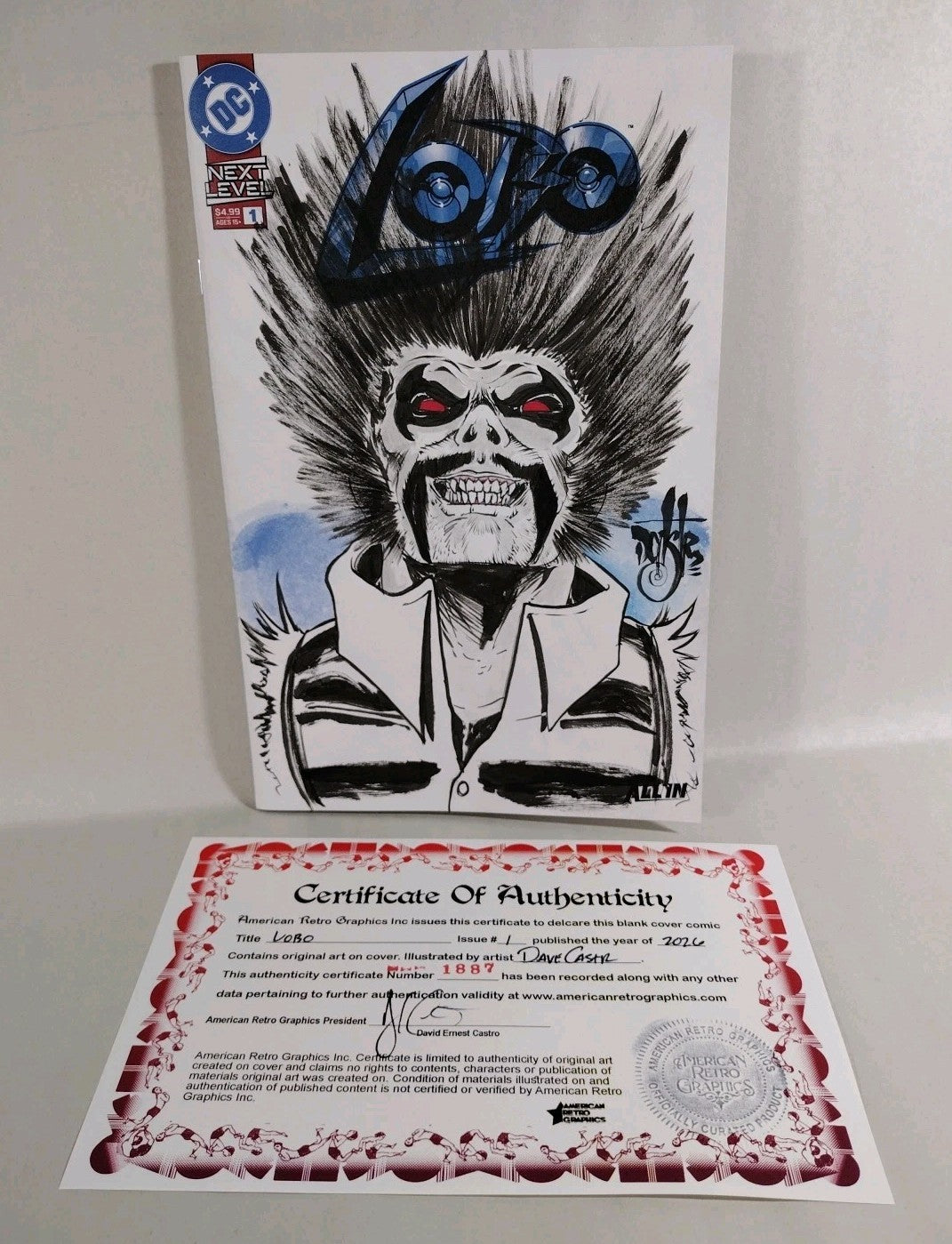 Lobo #1 (2026) DC Sketch Variant Cover Comic W Original Dave Castr Art