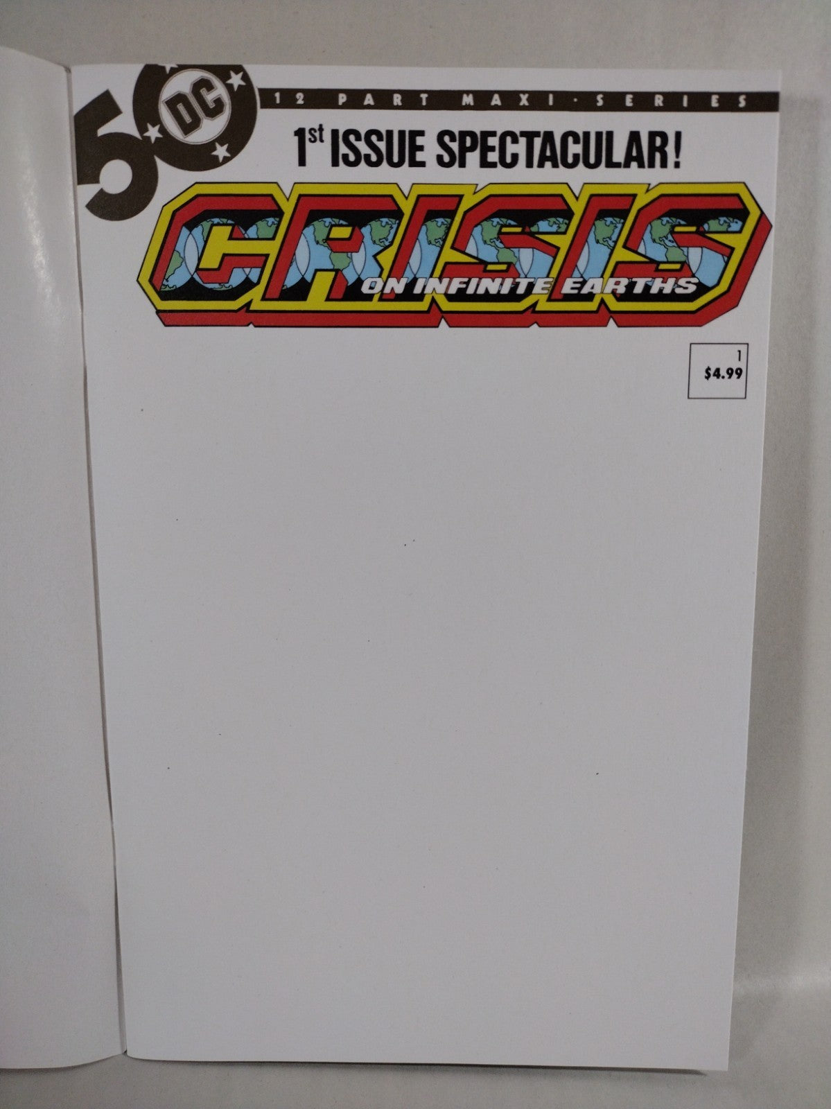 Crisis On Infinite Earths 1 (2024) DC Comic Facsimile Edition Blank Sketch Cover