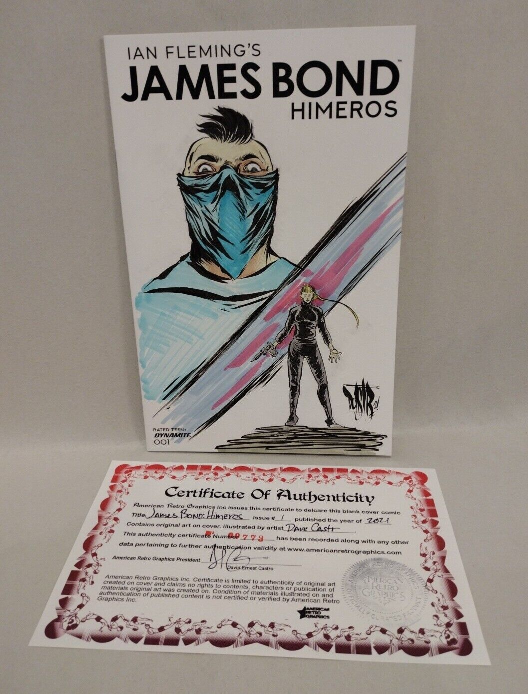 James Bond Himeros 1 (2021) Dynamite Blank Cover Comic W Original Dave Castr Art