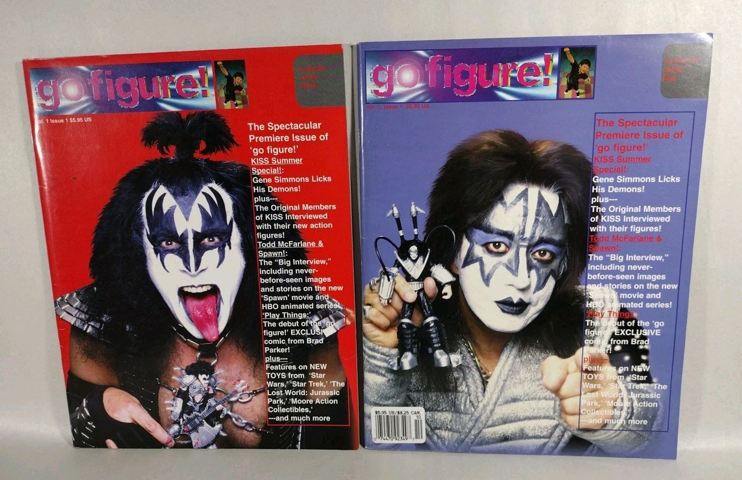 Go Figure Action Figure Magazine #1 (1997) Kiss Ed Set Gene Simmons Ace Frehley