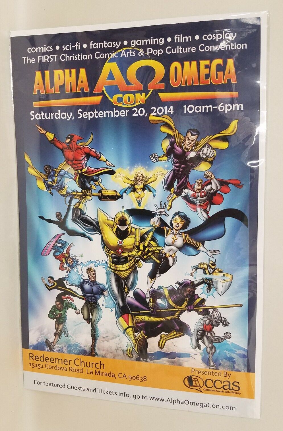 Alpha Omega Christian Comic Con 2014 11X17" Promotional Poster 1st Year Event