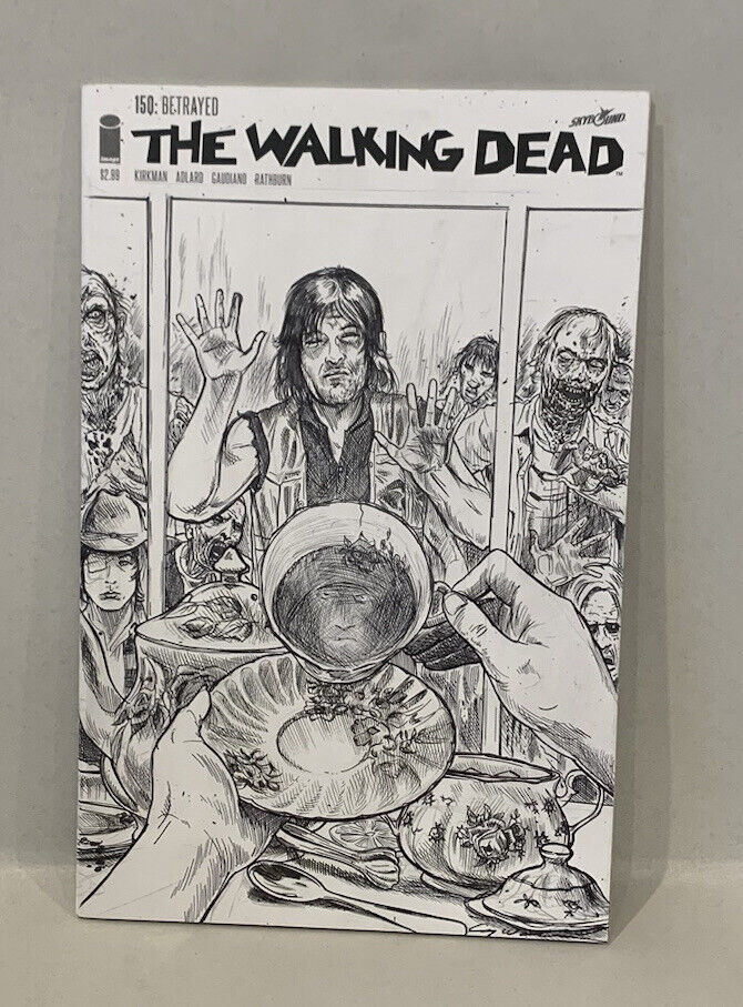 Walking Dead #150 Blank Cover Sketch Variant W Original Art GREGORY WORONCHAK