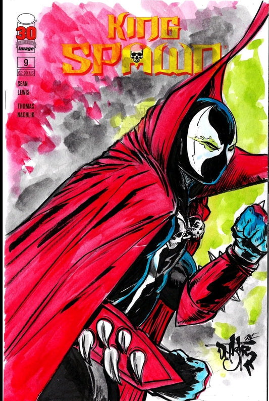 King Spawn #9 (2022) Image Comic Sketch Cover Variant W Original Art Dave Castr