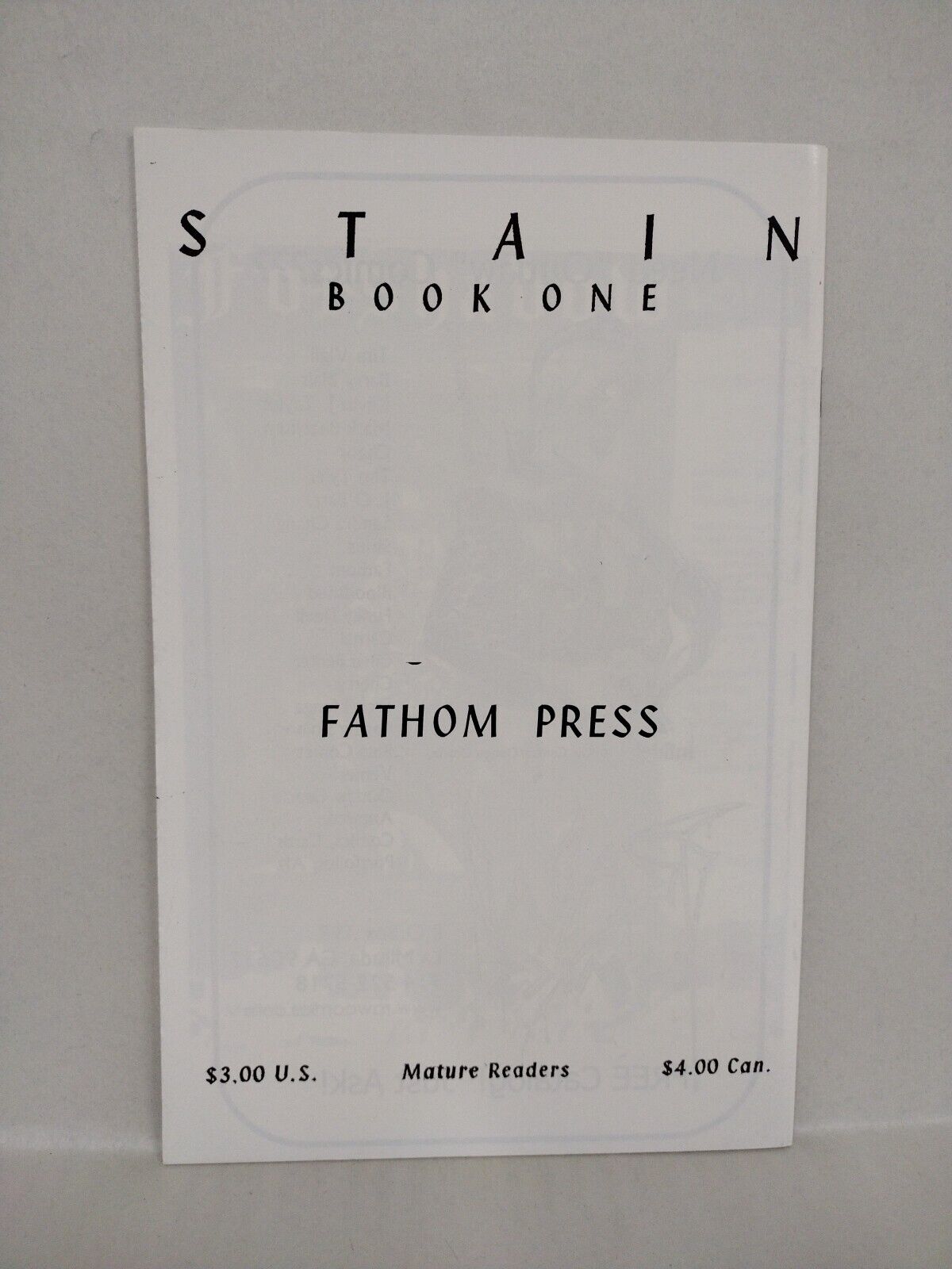 Stain (1998) Fathom Press Signed Limited Edition Comic Lot Set #1 2 0 Tim Tyler 