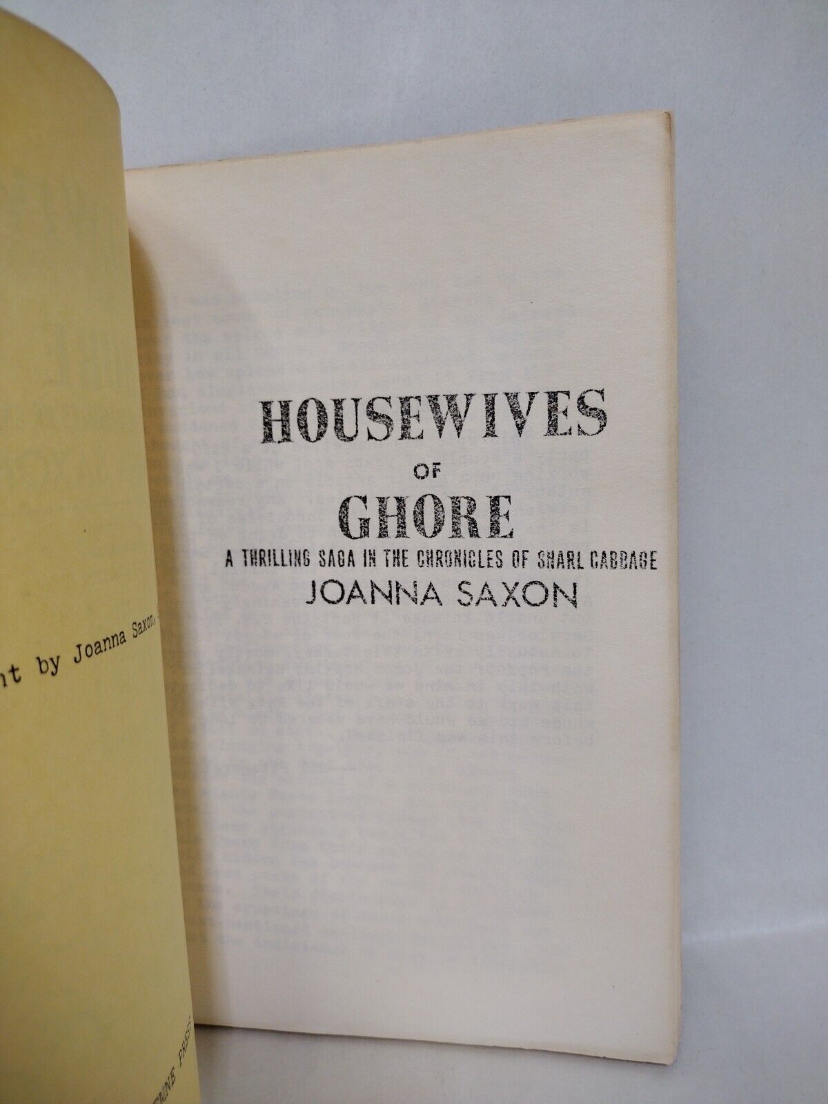 Housewives Of Ghore Snarl Cabbage Chronicle (1977) Joanna Saxon Handmade Novella