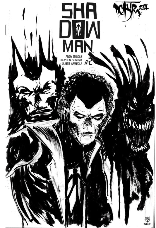 Shadow Man #2 (2018) Valiant Blank Cover Comic W Original Dave Castr Art ARG COA