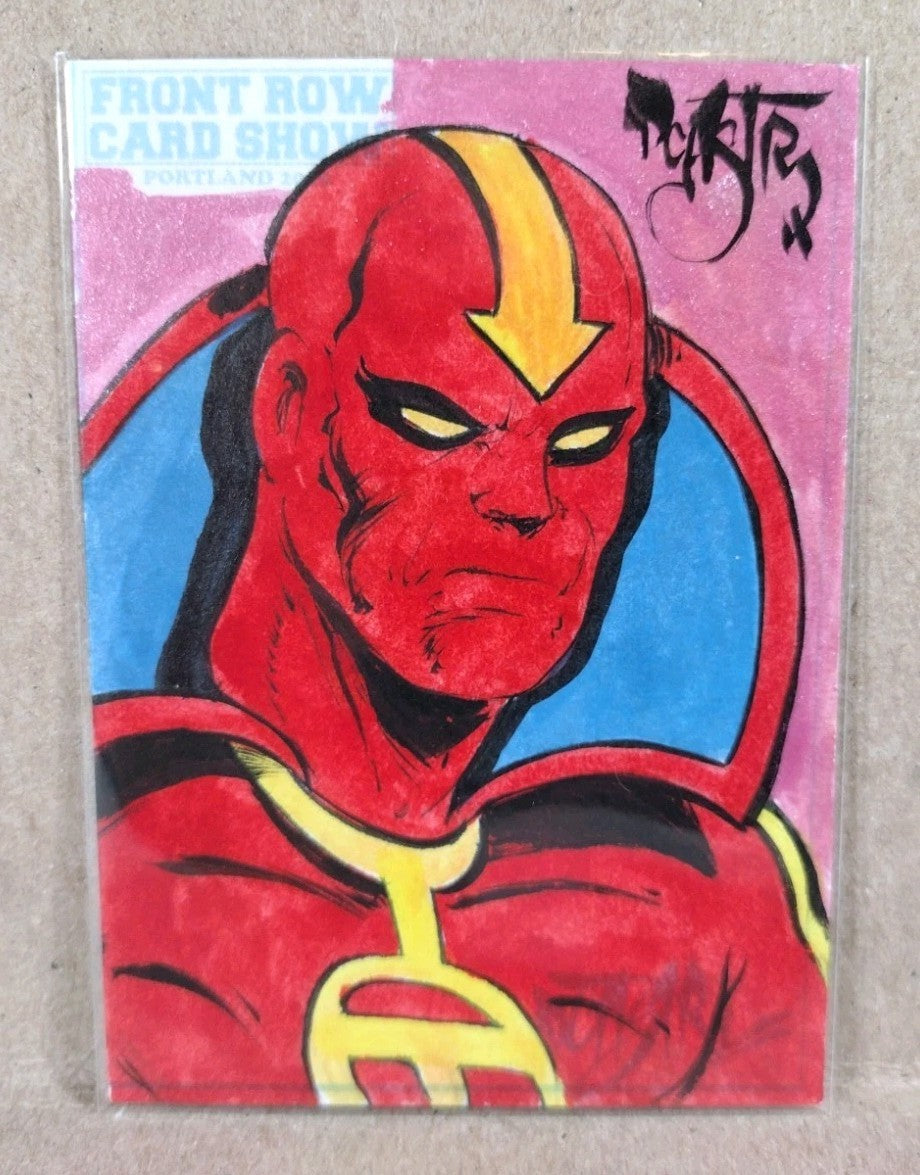 DCastr (2025) Front Row Show Exclusive Sketch Card W Original DC Red Tornado Art