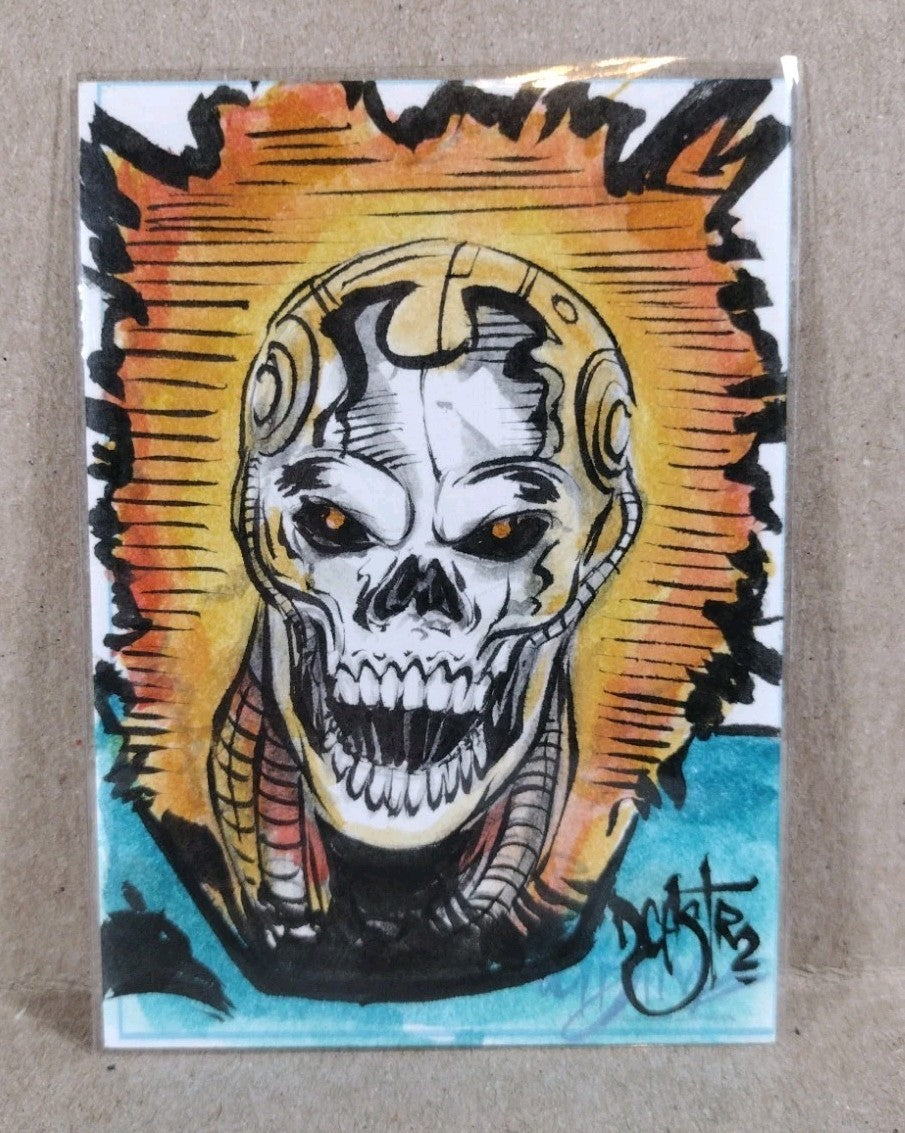 Dave Castr Crusin (2025) OAC Sketch Card W Original Marvel Ghost Rider 2099 Art 