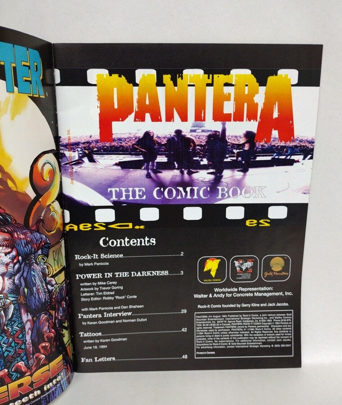 Pantera #1 (1994) Rock-It Malibu Comics One Shot Magazine VF