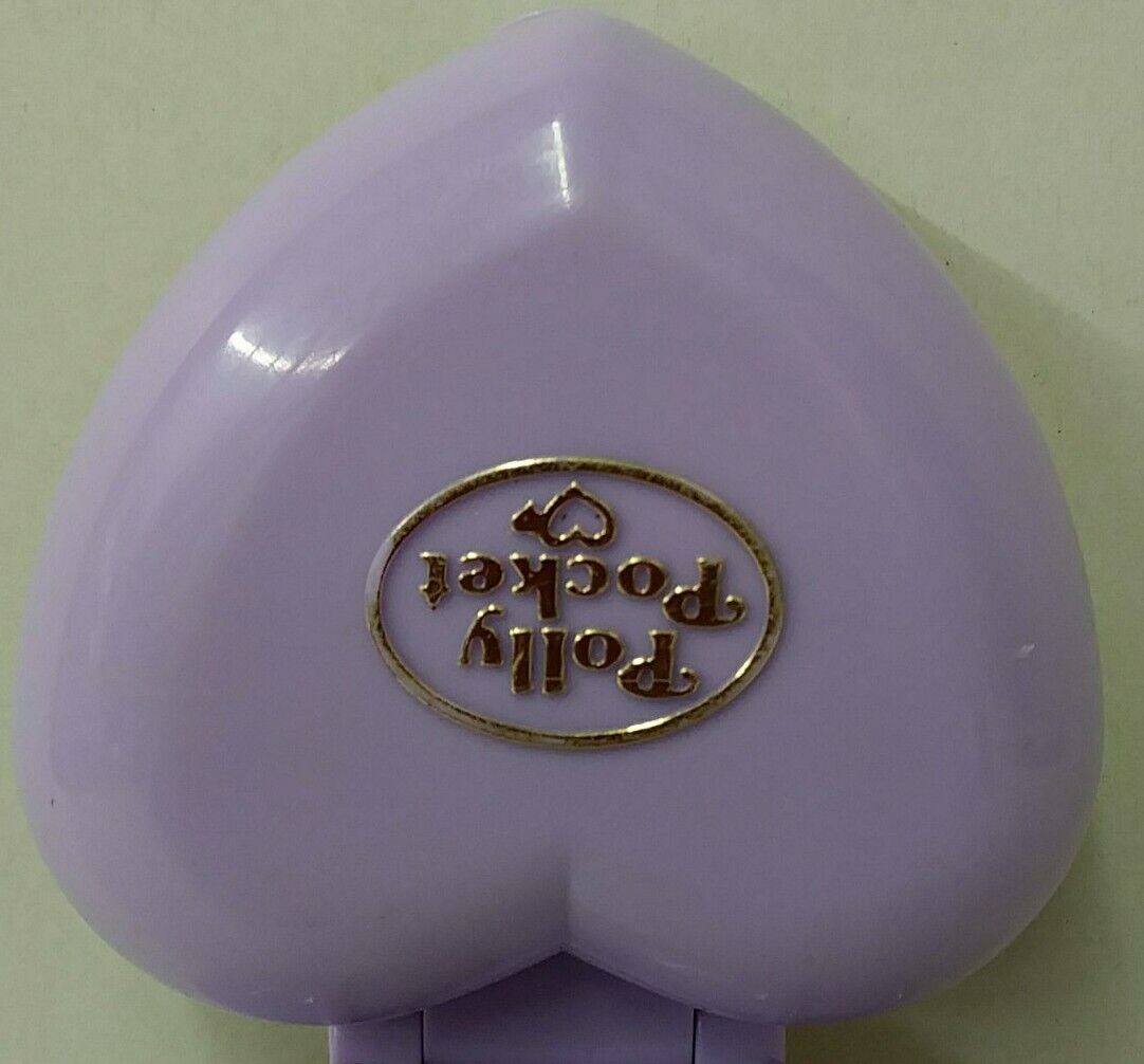 Polly Pocket (1992) Pretty Bunnies Purple Heart Compact Shell w Figure BlueBird