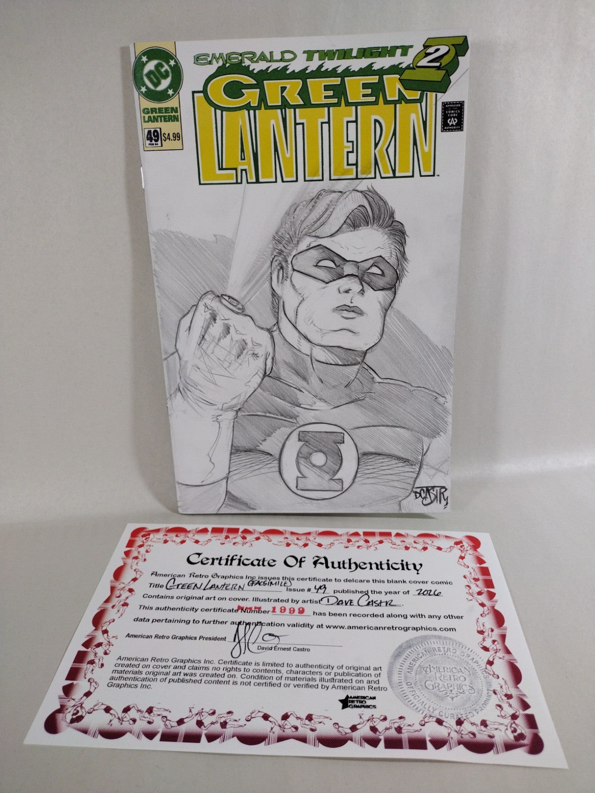 Green Lantern 49 (2026) DC Facsimile Sketch Cover Comic W Original DCastr Art