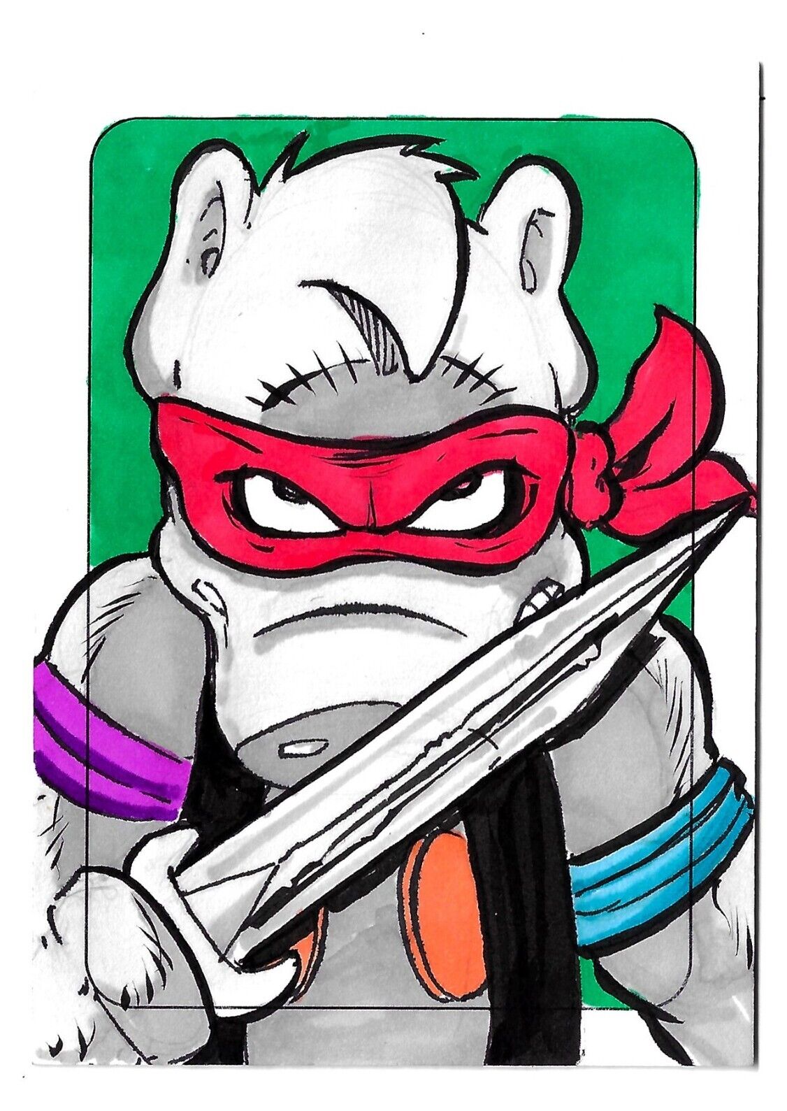 TMNT Cerebus Aardvark (2023) #86 Dave Sim Sketch Card w Original Dave Castr Art