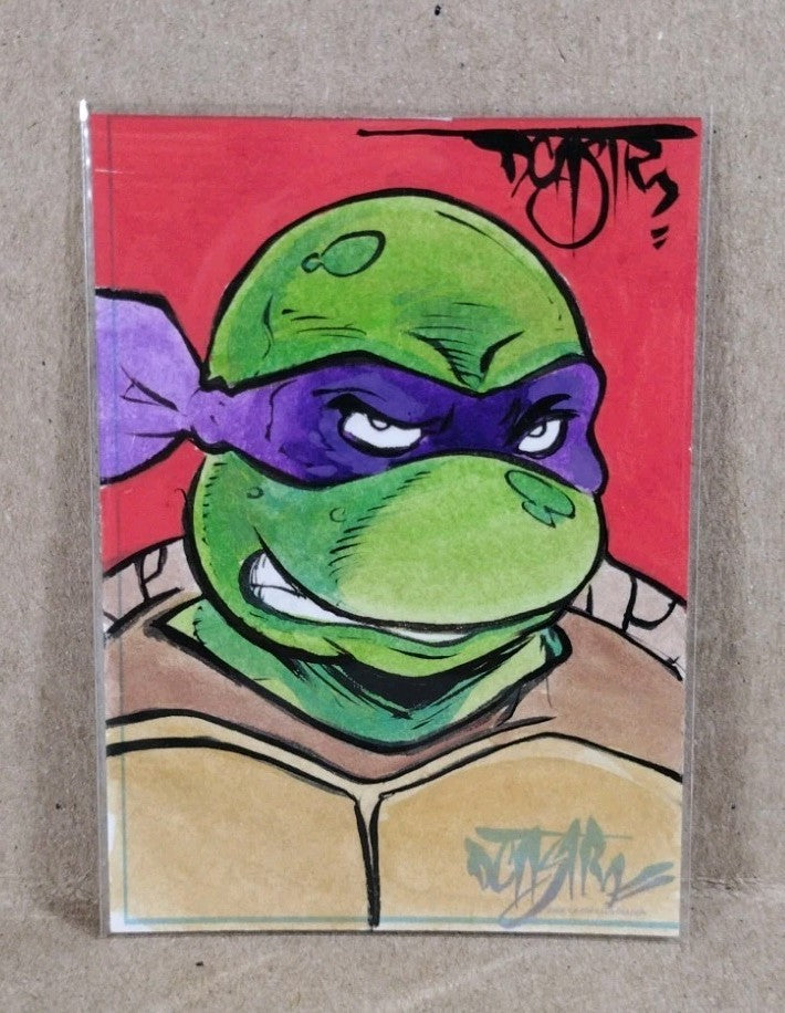 Dave Castr Crusin (2025) OAC Sketch Card W Original TMNT Donatello Art ACEO