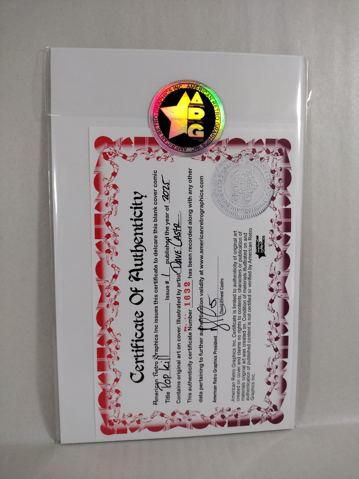 Pop Kill #1 (2025) Massive Sketch Variant Cover Comic W Original Dave Castr Art