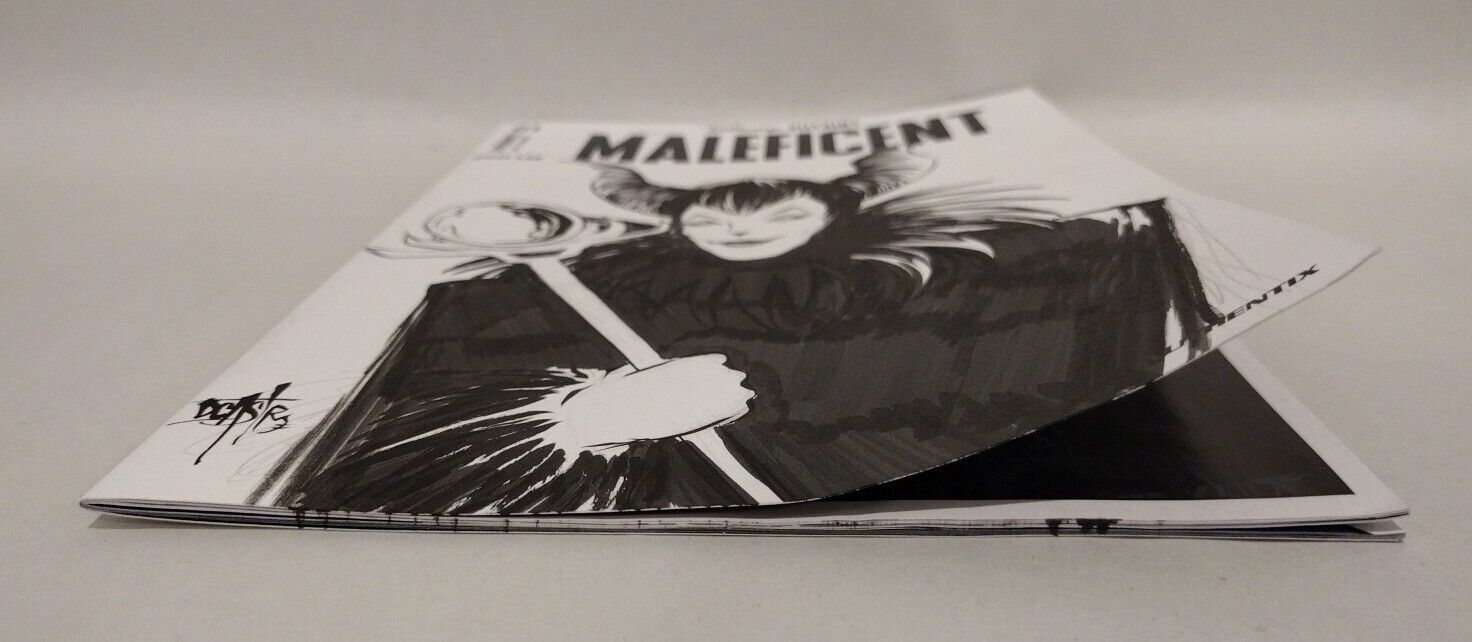 Maleficent #1 Dynamite 2023 Disney Villains Sketch Variant Comic W Original Art