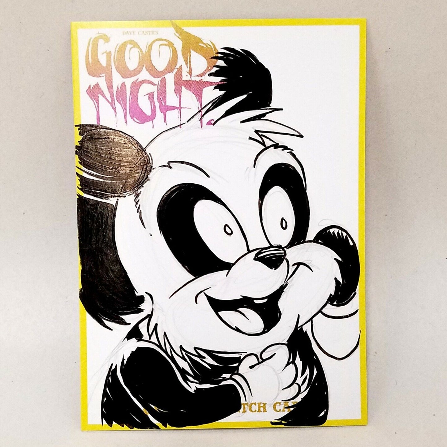 Dave Castr's Good Night (2021) ARG Sketch Card W Original Andy Panda Drawing