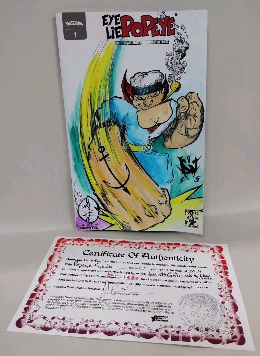Popeye Eye Lie 1 (2024) Massive Sketch Variant Comic W Original Jose Guillen Art
