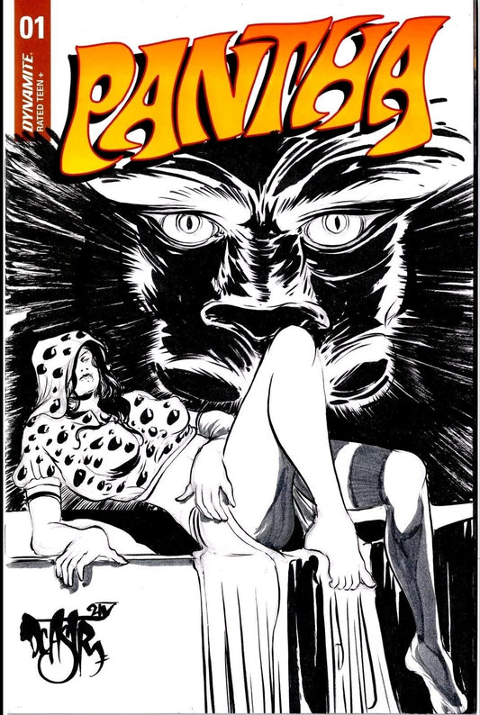 Pantha V2 1 (2022) Dynamite Comic Sketch Cover Variant W Original Dave Castr Art