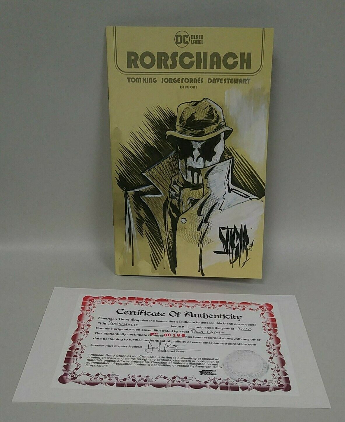 Rorschach #1 (2020) Blank Cover Variant Comic W Original Dcastr Art ARG COA 186