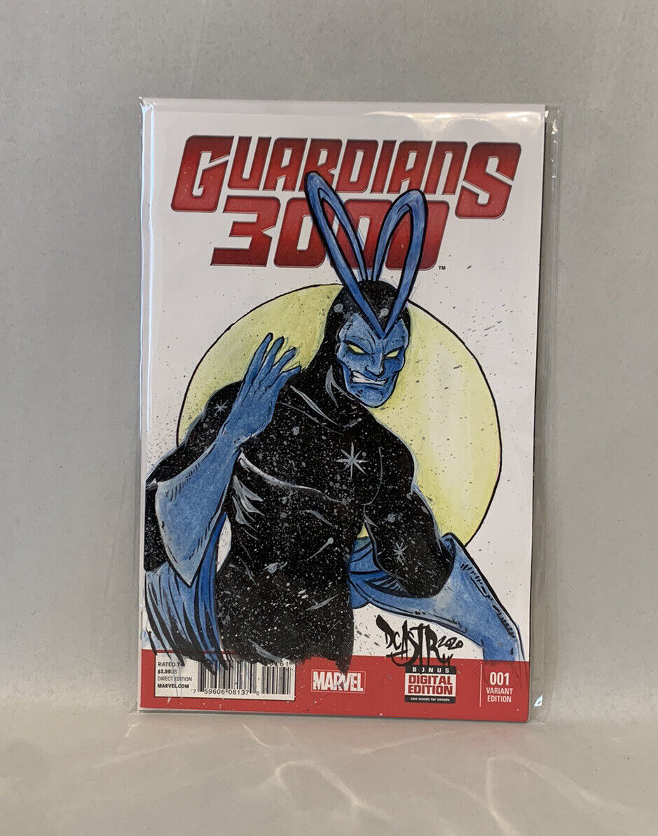 GUARDIANS 3000 #1 Blank Sketch Variant Cover Comic 2014 W Original Art Dcastr