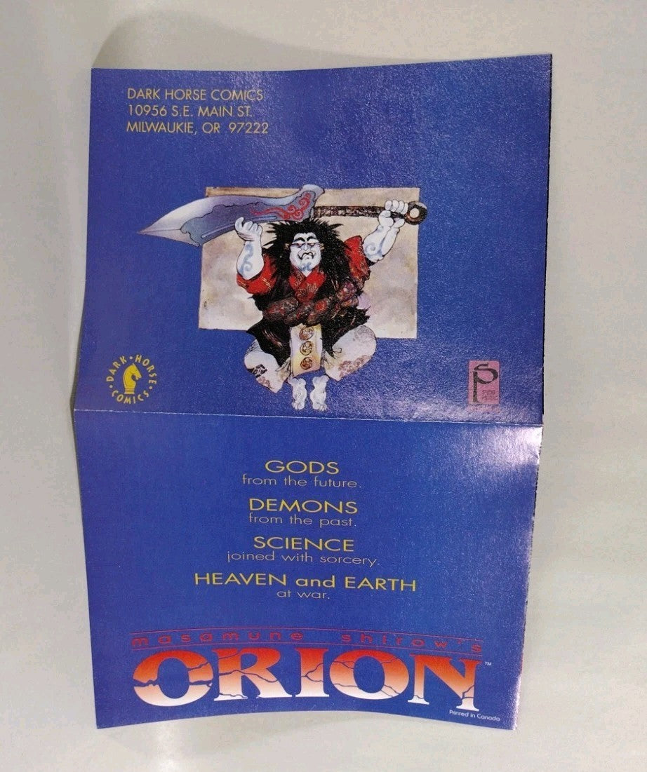 Masamune Shirow’s Orion 1992 Double Sided Dark Horse Folded Promo Poster 14 X 10