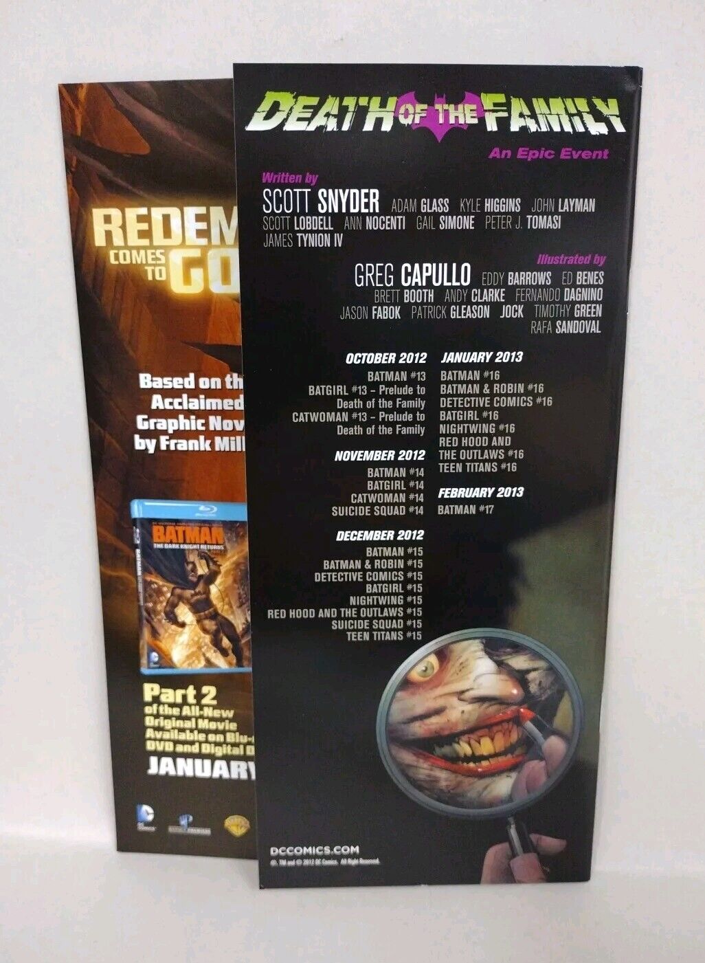 Batman #17 (2013) DC Comic Wonder Con Variant Cover Death Of The Family VF