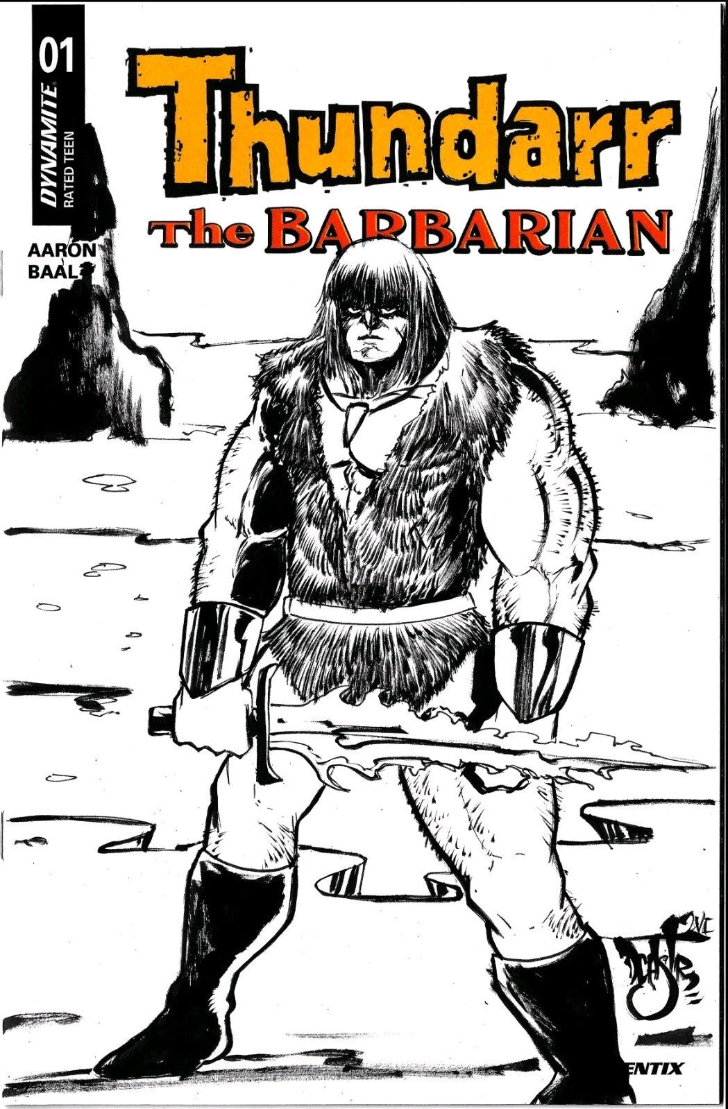 Thunder The Barbarian 1 Dynamite 2026 Sketch Cover Variant W Original DCastr Art