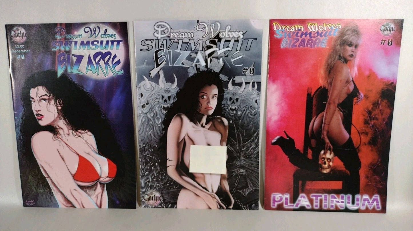 Dream Wolves Swimsuit Bizarre #0 (1994) Gothic Comic Variant Set Of 3