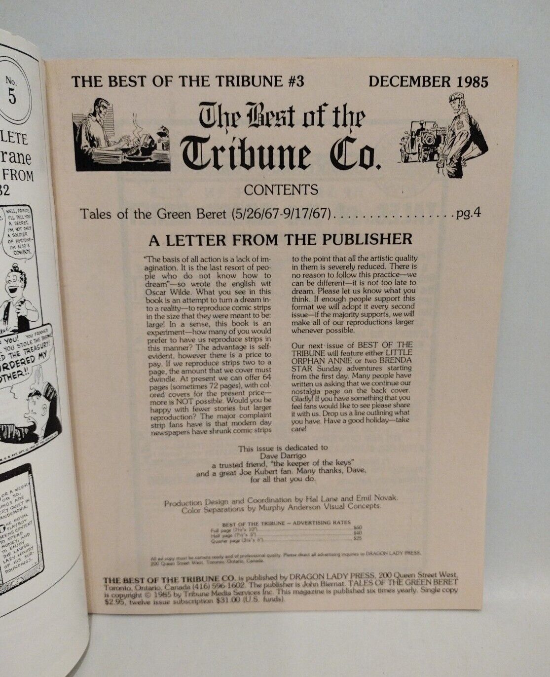 Best Of The Tribune Co (1985) Dragon Ldy Comic Magazine Lot Set 2 & 3 Joe Kubert