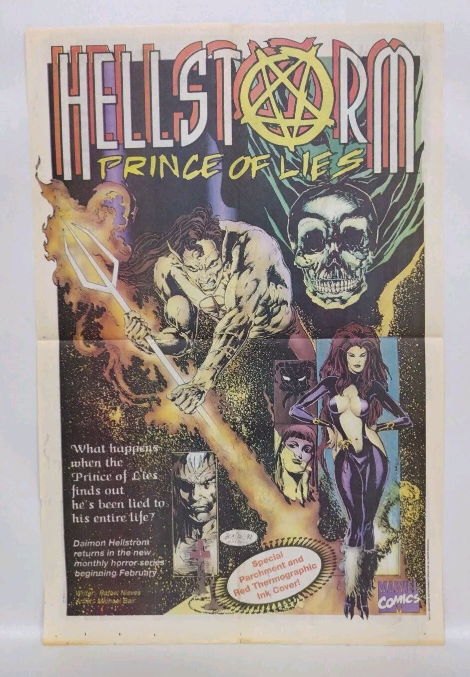 Hellstorm Prince Of Lies (1993) CSN 23 X 15" Newsprint Poster Ad Ships Rolled 