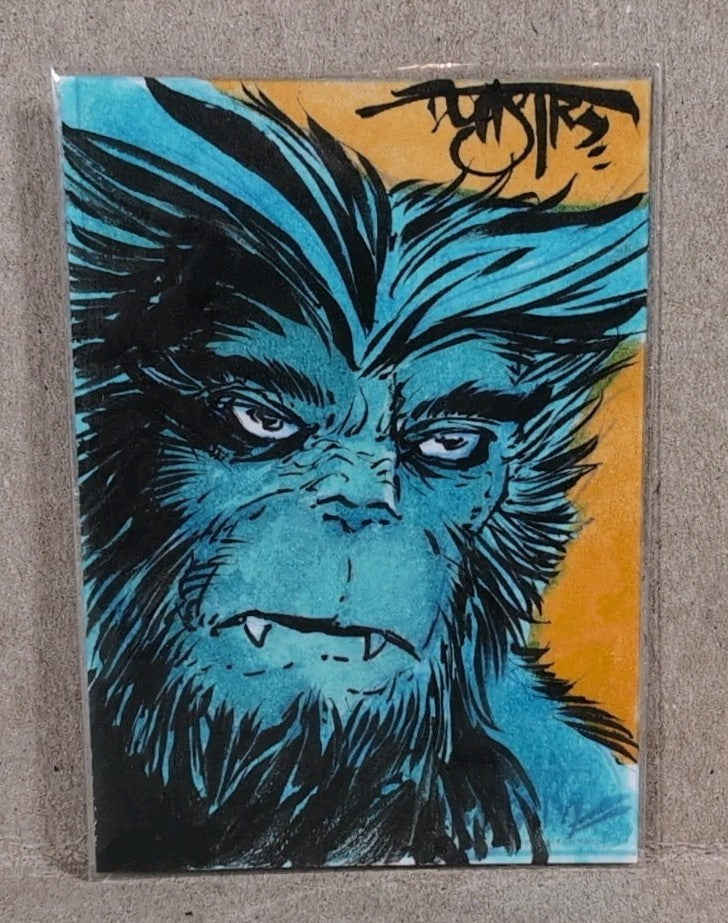 Dave Castr Crusin (2025) OAC Sketch Card W Original Marvel Beast Art 