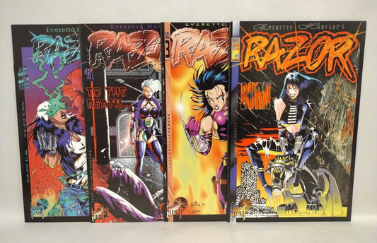 Razor: Burn (1995) London Night Studios #2 3 4 5  Miniseries Comic Lot Set 