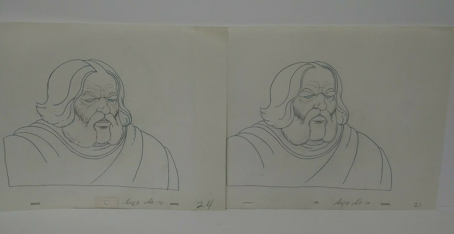 Lot Of 10 Original 1981 Heavy Metal Animation Pencil Art Prelims of Elder TAARNA