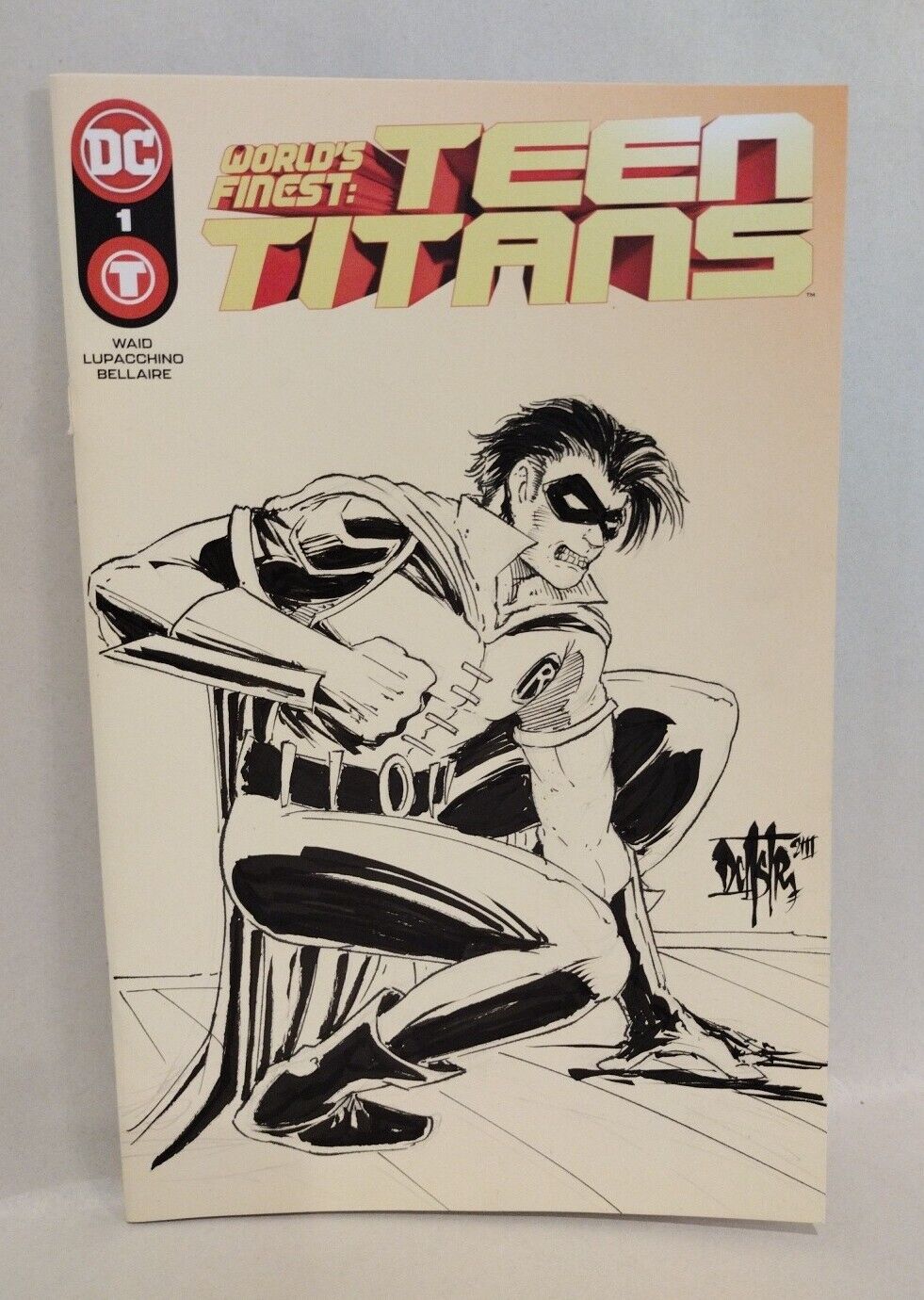 World's Finest Teen Titans #1 Sketch Variant Comic w Original Dave Castr Art 