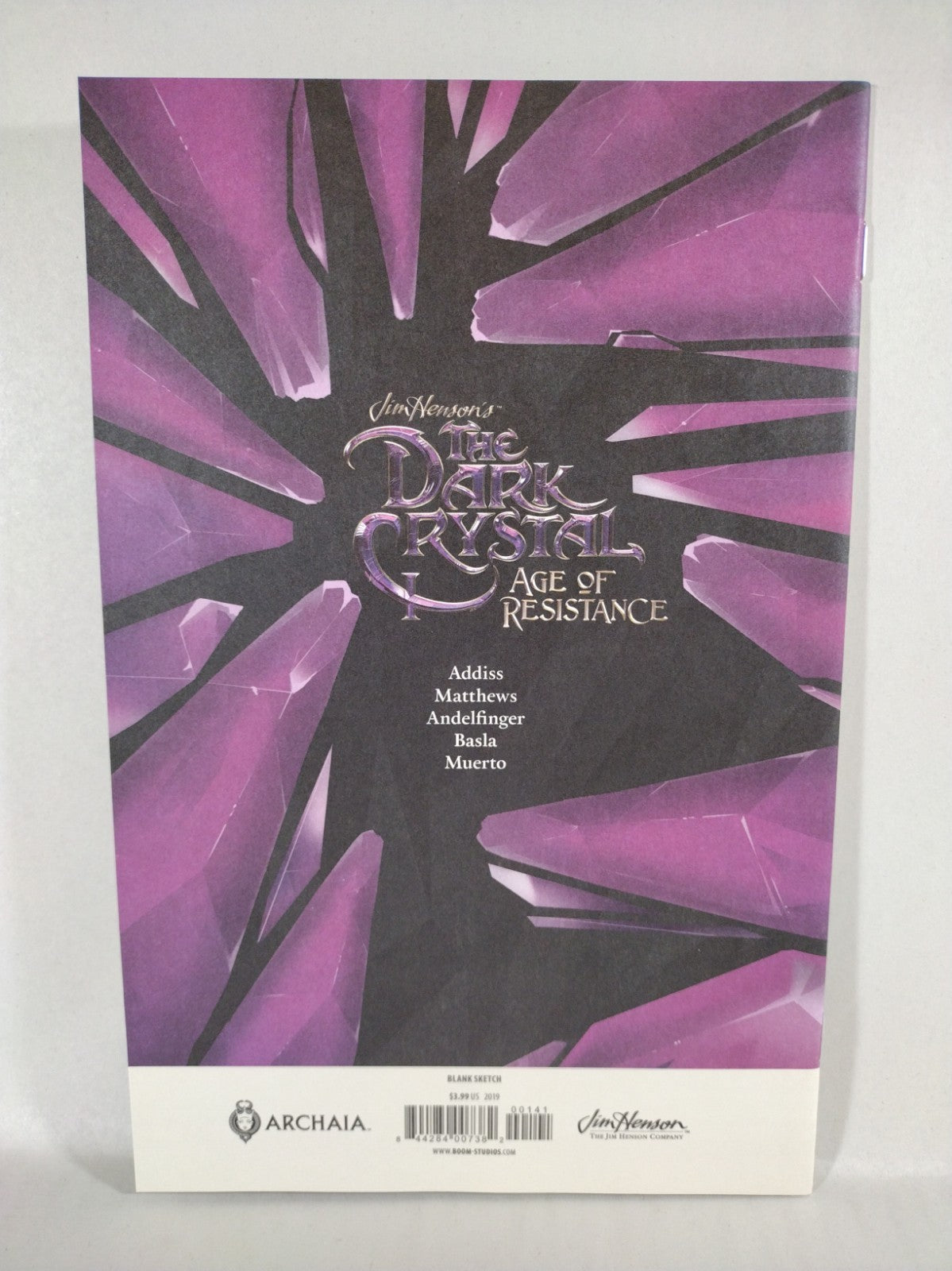 Dark Crystal Age of Resistance #1 (2019) Archia Blank Variant Corrected Cover NM