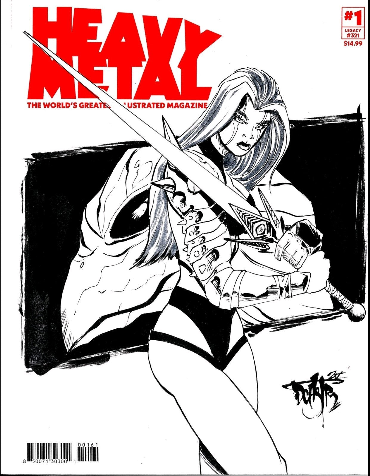 Heavy Metal Magazine #1 (2025) Sketch Cover Variant Comic W Original DCastr Art