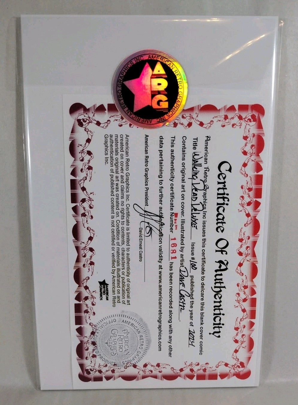 WALKING DEAD DELUXE #100 Sketch Variant Cover Comic W Original Art Dave Castr