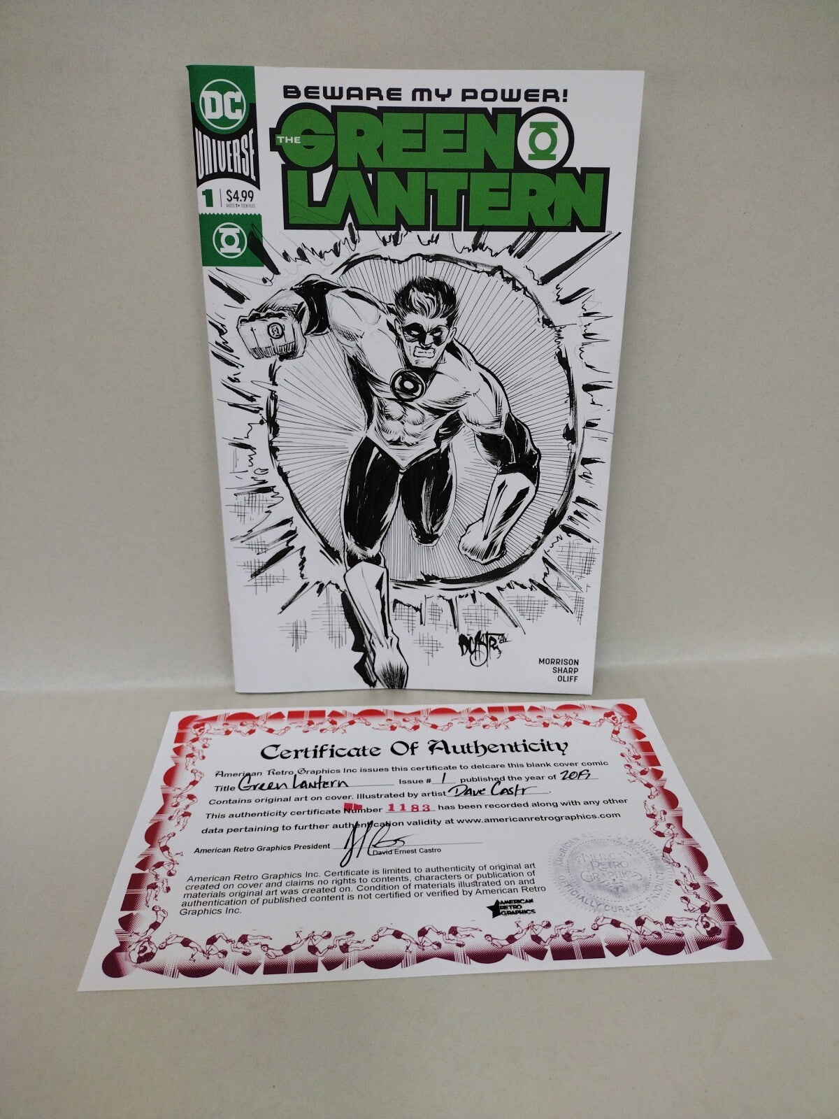 Green Lantern #1 (2019) DC Comic Sketch Variant W Original Dave Castr Art