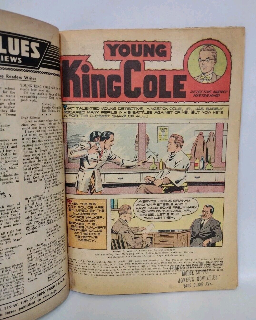 Young King Cole Detective Tales Vol 3 #9 (1948) Premium Comic Jack Harmon Cover