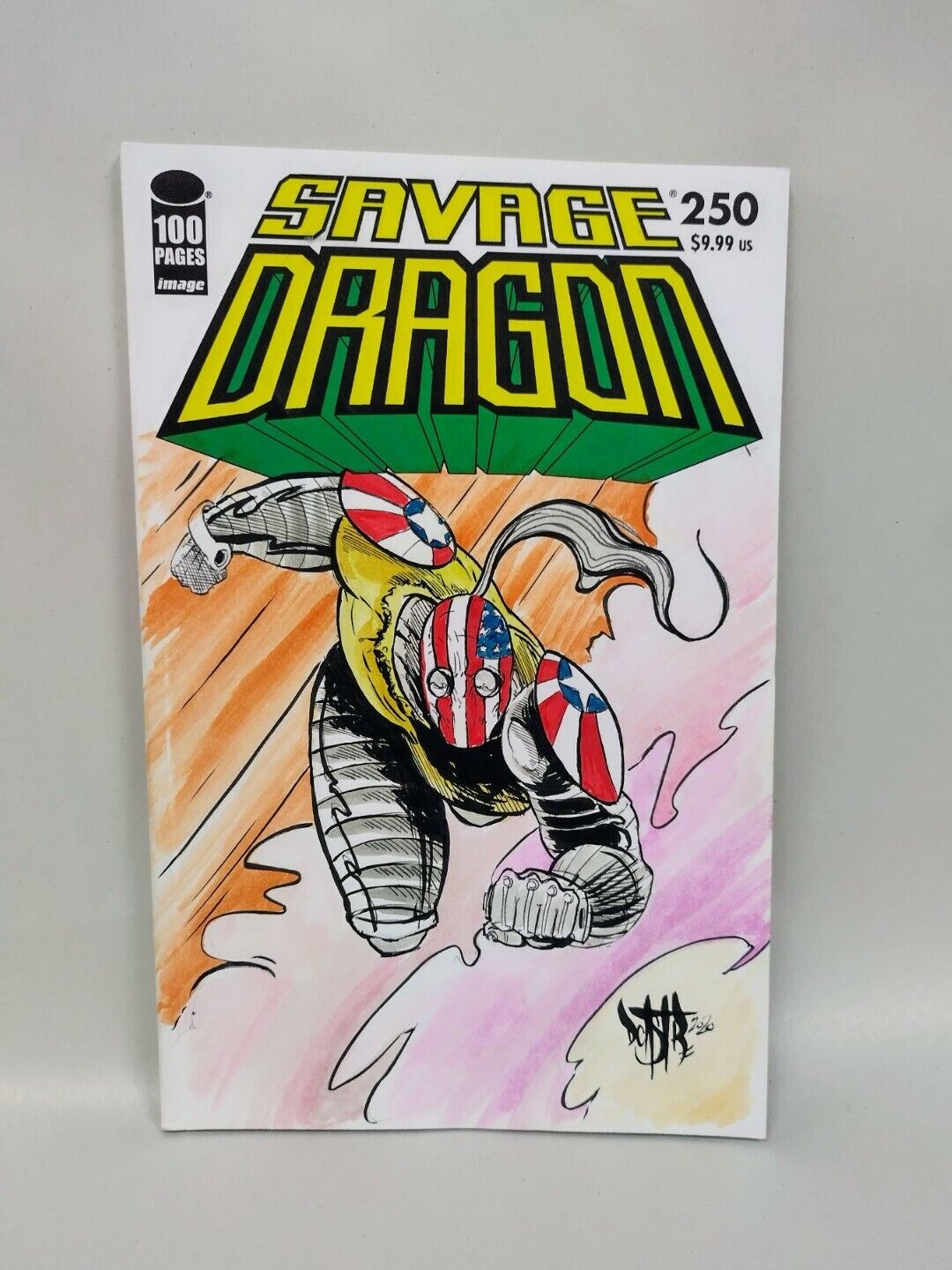 Savage Dragon #250 Blank Cover Variant Comic W Original Art ARG COA 287