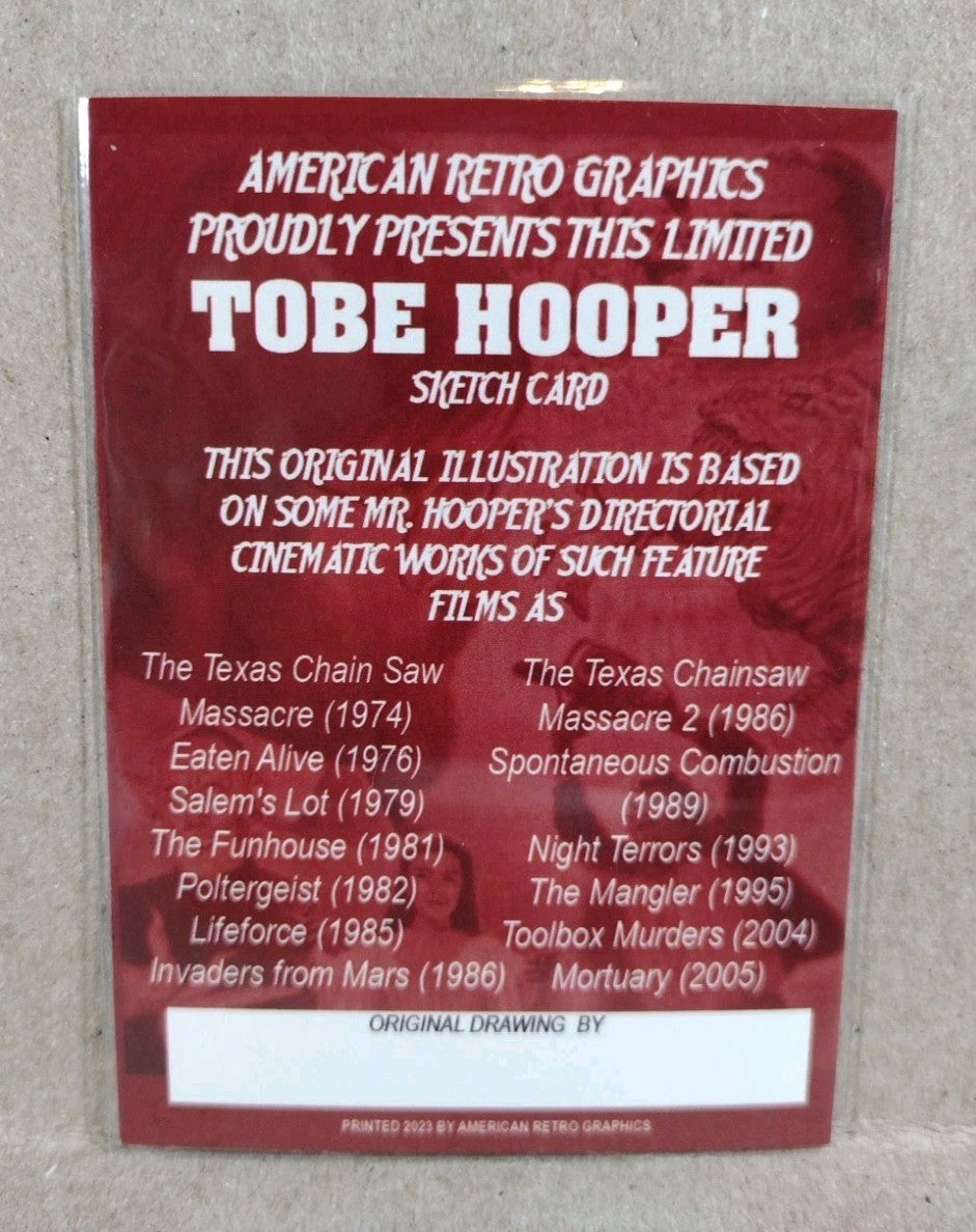 Tobe Hooper Tribute Sketch Card 2022 ARG W Original Dave Castr Leather Face Art