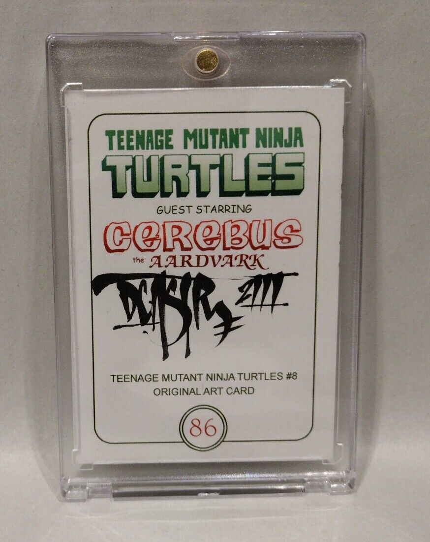 TMNT Cerebus Aardvark (2023) #86 Sketch Card w Original Michaelangelo Art