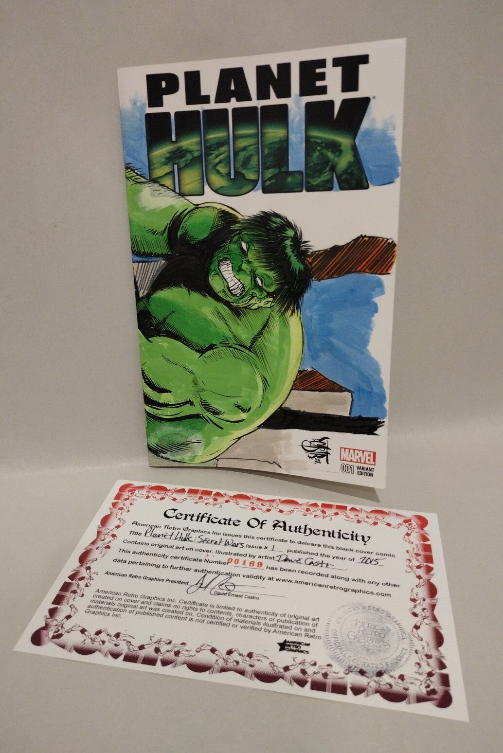 Planet Hulk 1 (2015) Marvel Sketch Cover Variant Comic W Original