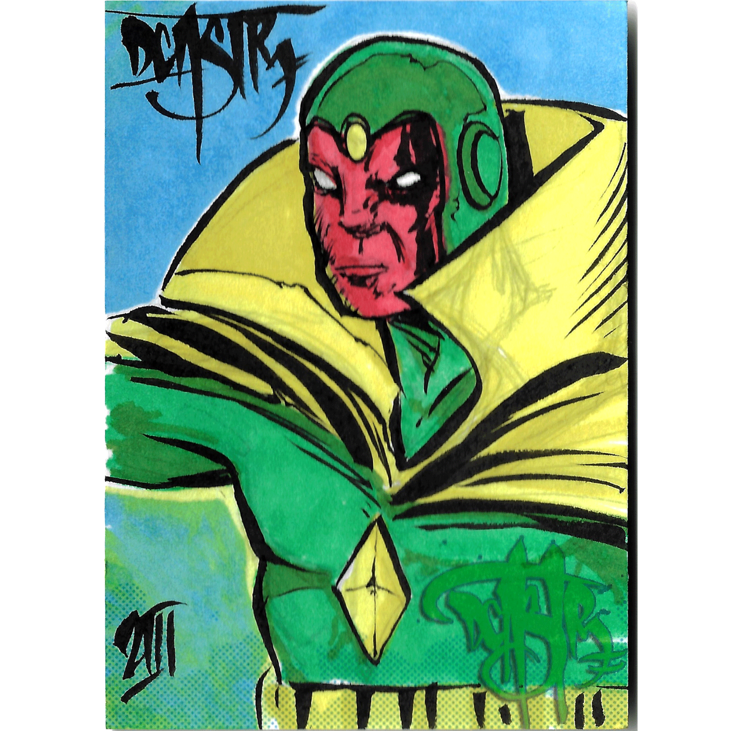 DCastr Iron Claw Series Personal Sketch Card Original 1/1 War Vision Art wHolder