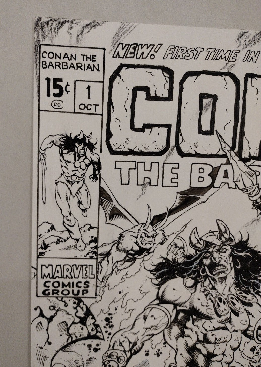 Conan The Barbarian 1 Tim Tyler (2016) Original Cover Recreation Art 11 X 17"