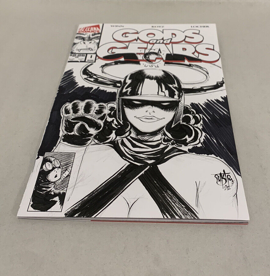 GODS AND GEARS #1 Blank Variant Cover Comic 2019 W Original Art David Castr